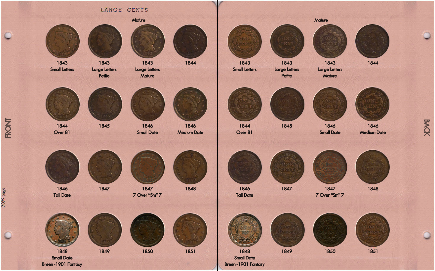 Large Cents Page 09: 1843-1851
